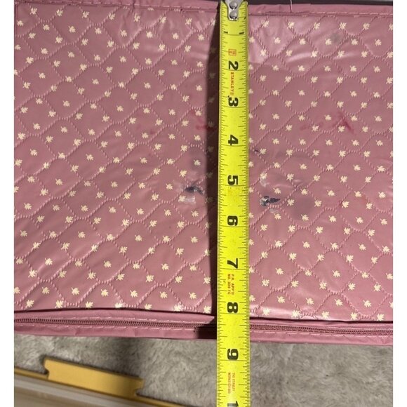 Vintage Quilted China Storage Box Rectangle With Zippered Lid & Inserts - Picture 9 of 10